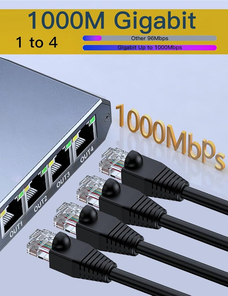 WinRaybot Ethernet Splitter, ethernet hub 4 Port gigabit,Ethernet Splitter 1 to 4,Network hub,Internet Switch 4 Port,netgear Switch (4 Devices Working simultaneously with Gigabit Network) - Image 4